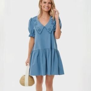 Pomander Place French Blue Kit Dress - Gray Blue - Size XS
